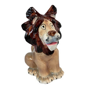 Vintage Ucagco Lion Planter Statue Figurine King of the Jungle Theme Room